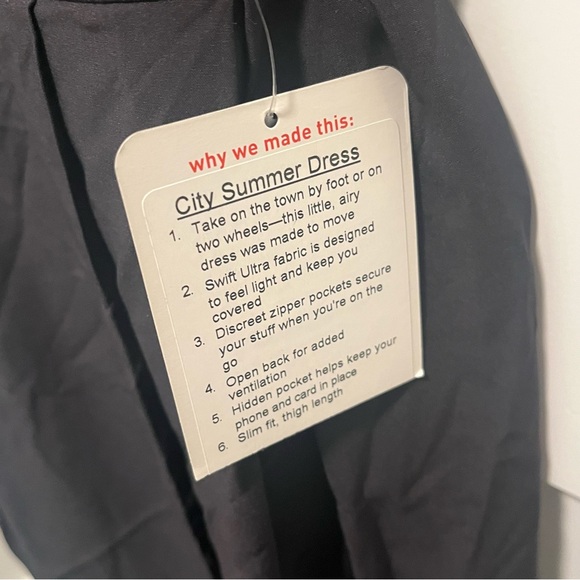 NWT Lululemon Size 8 Black Summer City Dress Pocket Racerback - Picture 3 of 5